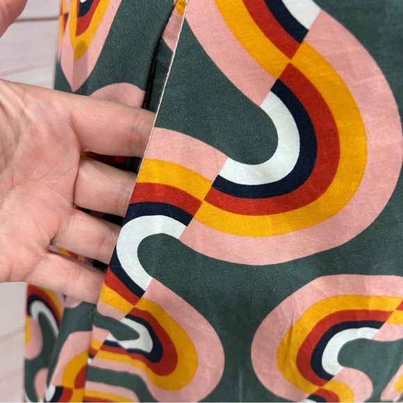 Modcloth Cotton Mod As Well Retro Rainbow Sleeveless Collar Pocket Swing Dress - Picture 6 of 13